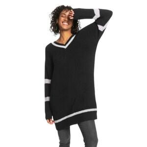 Roxy Rose Mood V-Neck Sweater Dress Black Women's XS/S NWT